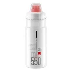 Borraccia Elite Jet Plus 550 Ml Bianco Logo Rosso