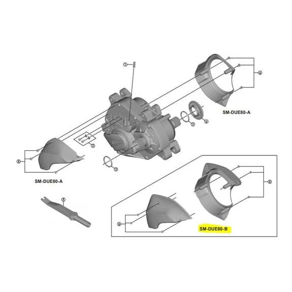 Alloggiamento Trasmissione Shimano STEPS DUE80A 1 Alloggiamento Trasmissione Shimano STEPS DUE80A
